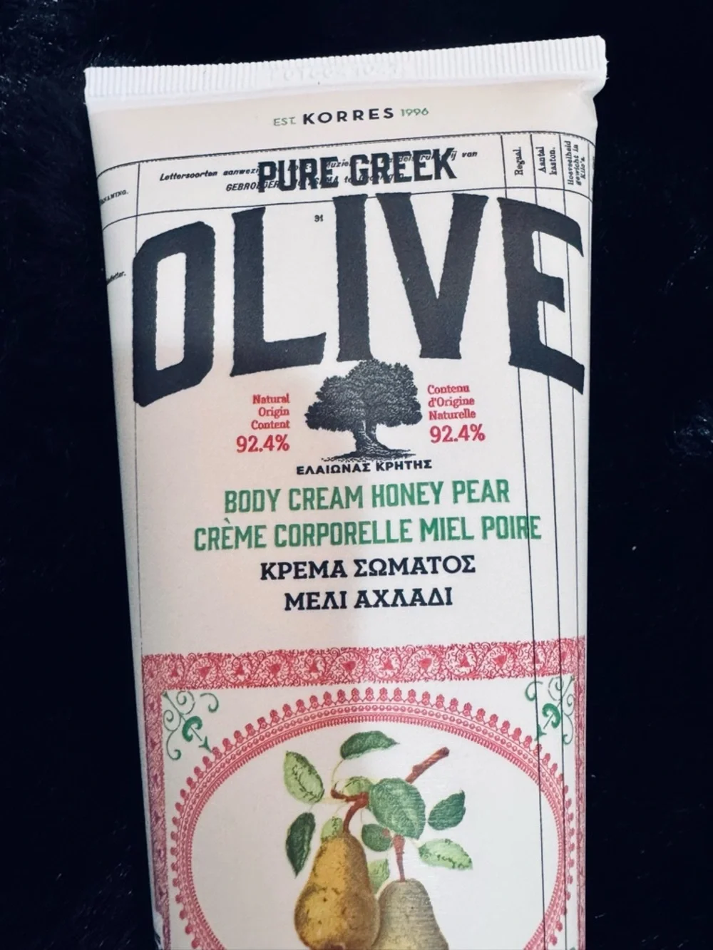 Korres Pure Greek Olive Honey Pear Body Cream